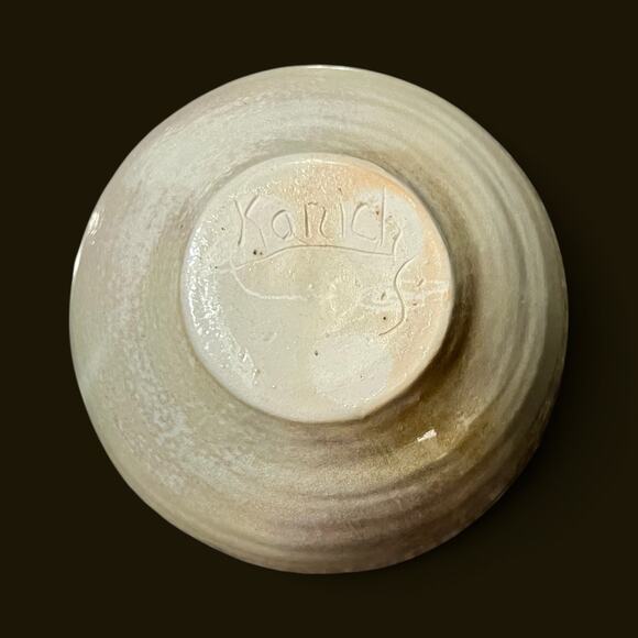 Signed Studio Pottery Bud Vase-Crackle Celadon Drip Glaze Stoneware-Modern-Boho - Picture 7 of 8